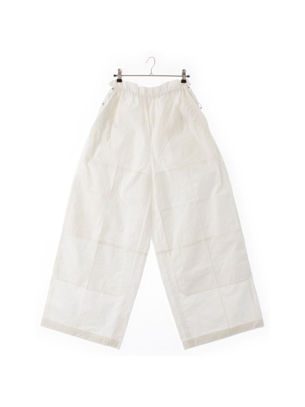 Hermes Cotton Waist Gathered Wide Pants Off White 32